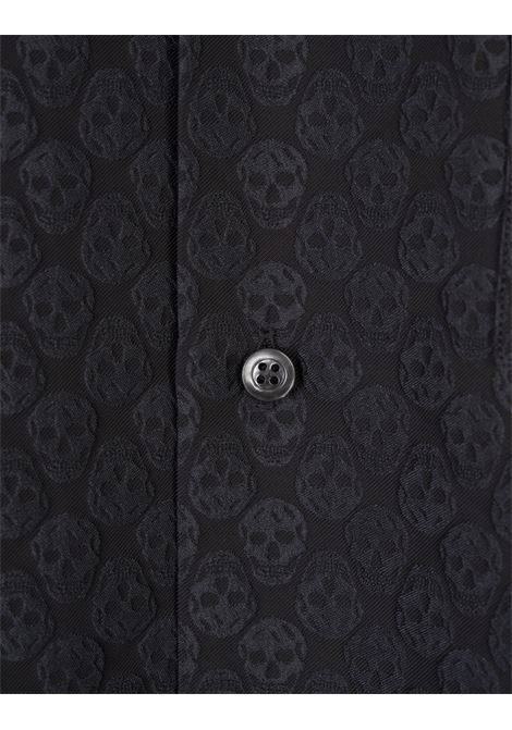 Camicia Con Motivo Skull In Jacquard in Nero ALEXANDER MCQUEEN | 814693-QRABU1010